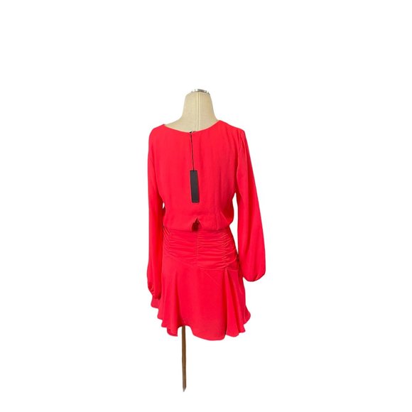 Krisa Tie Waist Surplice Mini Dress in Desire Pink XSmall - Picture 6 of 8